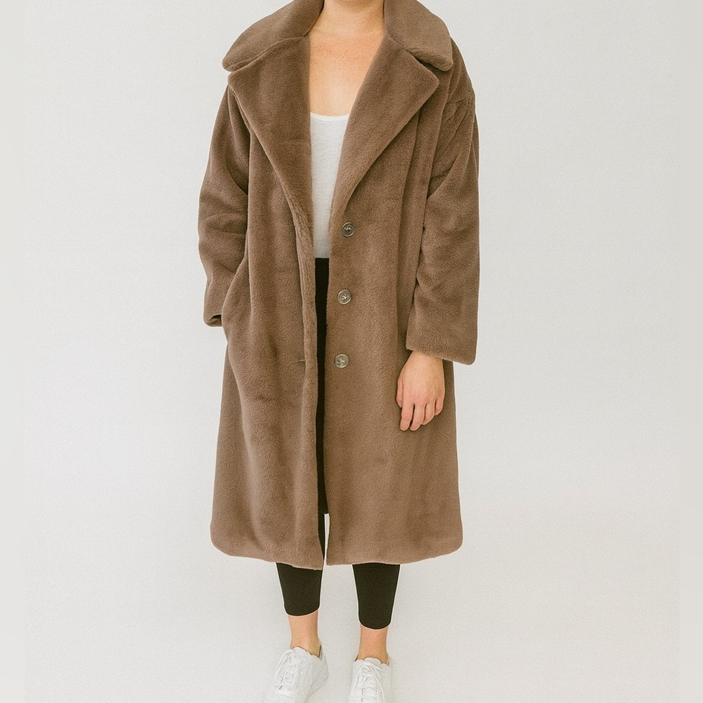 Saltwater LUXE Brown Teddy Jacket Cozy Oversized Design